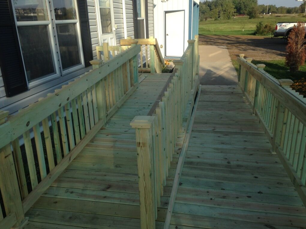 deck gradual slope for wheelchair
